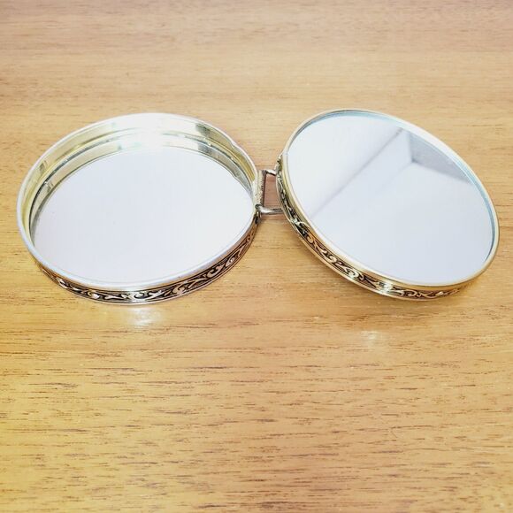 Antique Celluloid Compact Folding Mirror 1930s Vintage Japan Fancy Makeup Mirror - Picture 5 of 9